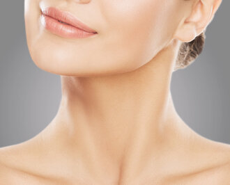 Ultherapy skin lifting Dublin - close-up of a woman's neck and jawline Close-up of a woman's neck and jawline for Ultherapy skin lifting in Dublin
